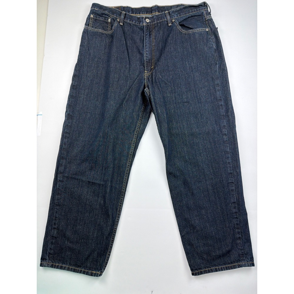 Levis 550 Relaxed Fit Tapered Leg Jeans Mens 42x30 Dark Wash Indigo Denim
